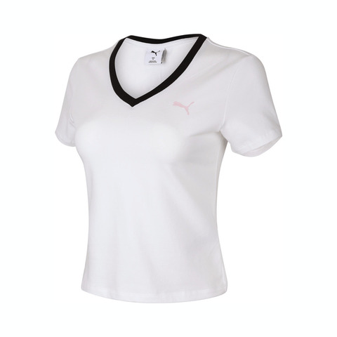 puma彪马2025女子女子-BEHIND THE GREEN SS V-Neck Tee W-彪马白针织无领短T63307302