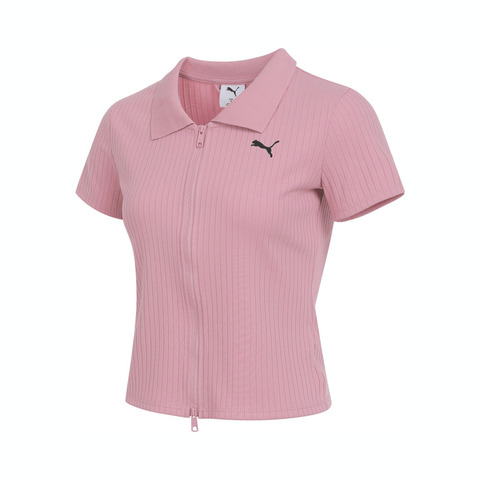 puma彪马2025女子女子-DARE TO EXTENSION RIB POLO W-新婚粉针织有领短T63477965