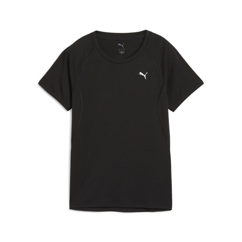puma彪马2025女子女子-W RUN VELOCITY TEE (TRI-BLEND)-黑色梭织无领短T52727501
