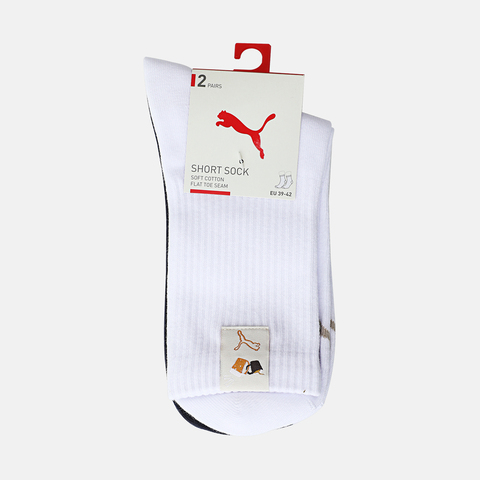 puma彪马2025中性中性-Puma U Short Sock 2P-白色-蓝色中袜94742801