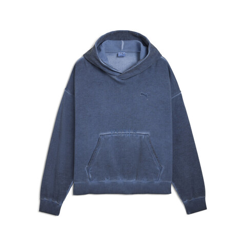 puma彪马2025中性中性-WASHED OUT Graphic Boxy Hoodie-深靛蓝色针织连帽卫衣63530280