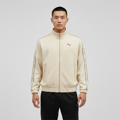 puma彪马2025中性中性-RETRO TAPE Track Jacket DK-雪白色针织无帽外套63571587