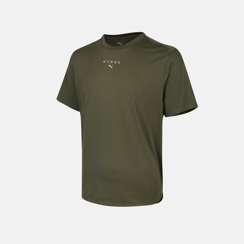 puma彪马2025男子男子-M PUMA x HYROX LIFESTYLE-深橄榄色针织无领短T52754070