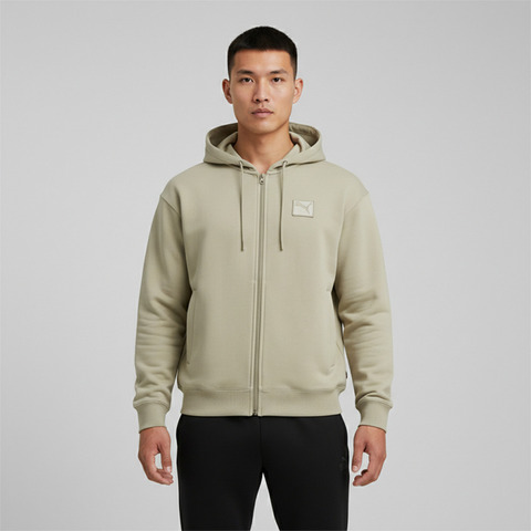 puma彪马2025男子男子-PRIME ESS FZ Hoodie-大理石灰针织连帽外套63631568