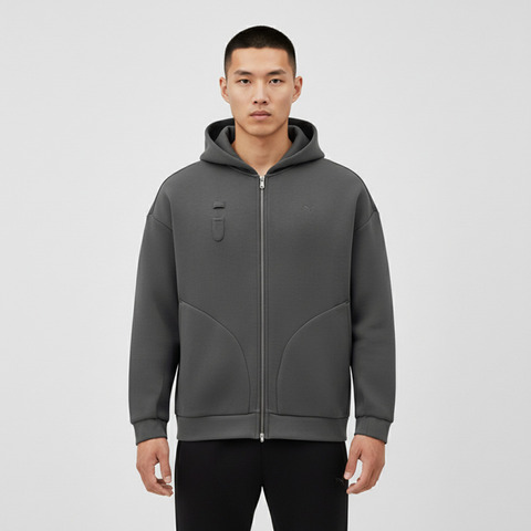 puma彪马2025中性中性-GR-XPRMNT Full-zip Hoodie-黄昏灰针织连帽外套63346544