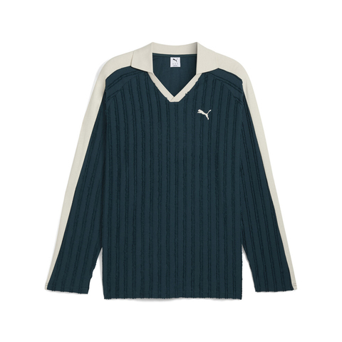 puma彪马2025男子男子-T7 Relaxed Long Sleeve Polo-淡绿针织有领长T63452875
