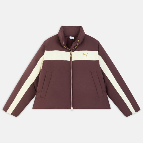 puma彪马2025女子女子-T7 RELAXED DOWN JACKET-酒红色厚羽绒服-短63428396