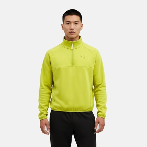puma彪马2025男子男子-CASUAL OUTDOORIST HZ Crew FL-黄绿色针织无帽卫衣63572586