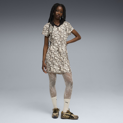 puma彪马2025女子女子-PUMA X A$AP ROCKY Snakeskin Futbol Dress-米白色-全印花无袖连衣裙63341636