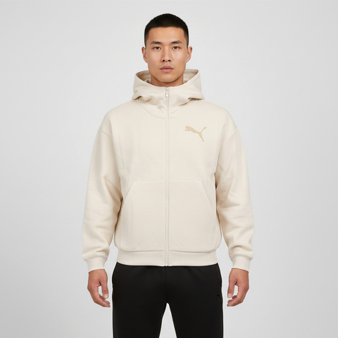 puma彪马2026男子男子-ESS GRAPHICS FULL-ZIP HOO-雪白色针织连帽外套63744487