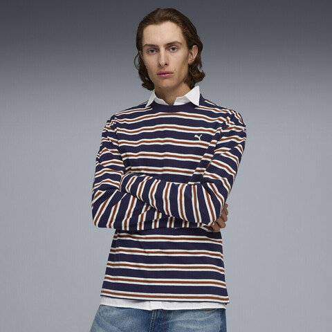 puma彪马2026男子男子-SELECT Essentials Longsle-海军蓝针织无领长T63473106