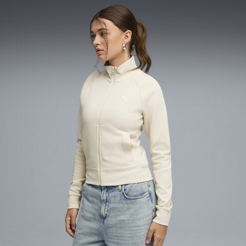 puma彪马2026女子女子-ESS Slim Track Jacket DK-雪白色针织无帽外套63453087