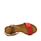 SENDA/森达夏季红色蛇纹皮/棕色牛皮女凉鞋3HJ05BL3