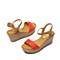 SENDA/森达夏季红色蛇纹皮/棕色牛皮女凉鞋3HJ05BL3