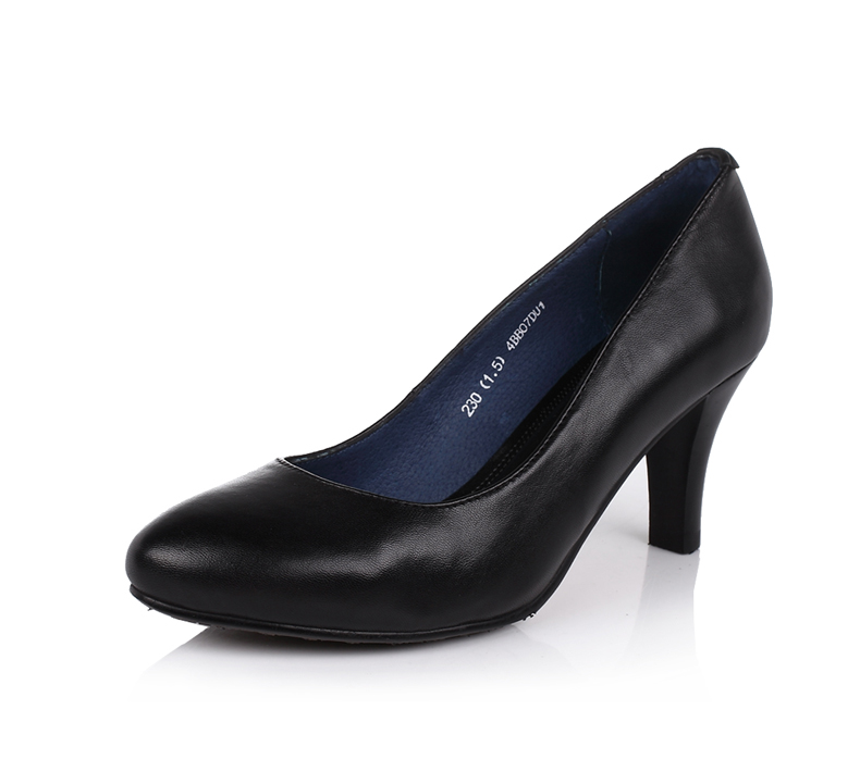 senda/森达2013秋季黑蜡羊皮女皮鞋4bb07cq3