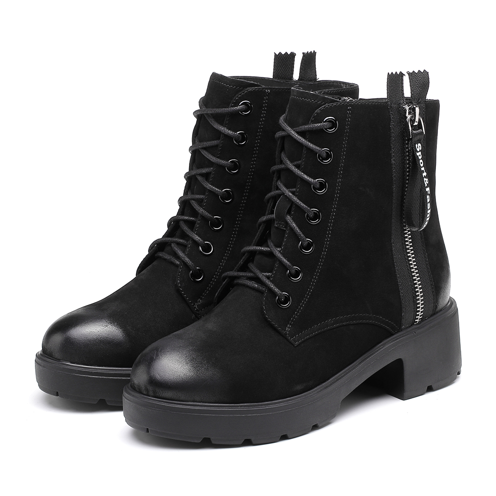 senda/森达2018冬季新款专柜同款时尚潮流女马丁靴短靴vqi42dd8