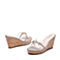 森达夏季新款专柜同款时尚坡跟高跟女凉拖鞋4JK01BT9