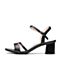 森达夏季新款专柜同款时尚一字带粗跟女凉鞋4JP01BL9