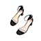 森达夏季新款时尚一字带气质粗高跟女凉鞋Z12LXBL9