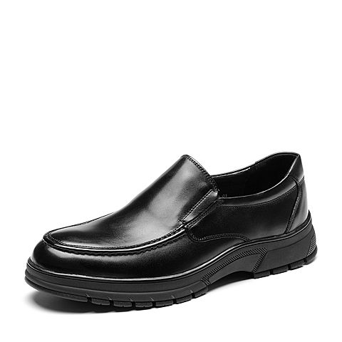 森达冬季新款专柜同款一脚蹬舒适商务男皮鞋41R01DM9
