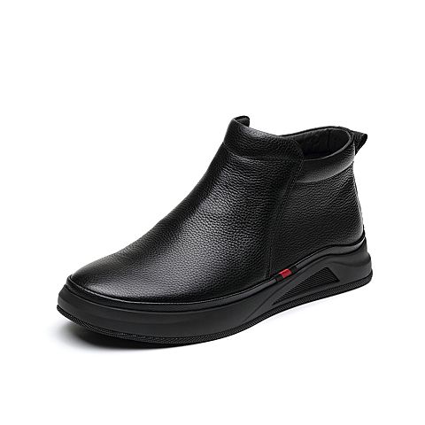 森达冬季新款专柜同款简约户外舒适休闲男短靴1PP06DD9