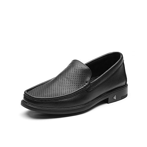 森达2020夏季新款专柜同款打孔透气一脚蹬男休闲皮鞋V4Y06BA0
