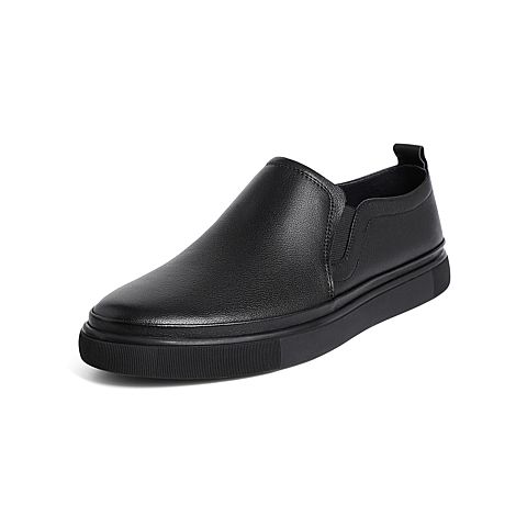 森达2021春季新款商场同款简约青年舒适平底男休闲皮鞋1QR15AM1
