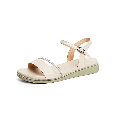 森达2021夏季新款商场同款简约时尚厚底休闲女凉鞋4WI02BL1