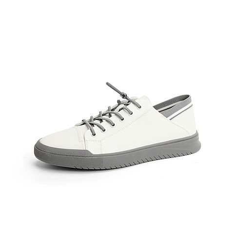 森达2021秋季新款商场同款简约韩版平跟男休闲小白鞋V5603CM1