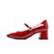 森达2021秋季新款商场同款甜美玛丽珍漆皮粗跟女单鞋3QZ01CQ1
