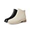 森达2021冬季新款商场同款英伦小众粗跟靴子加绒女短靴4AJ01DD1