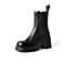 森达2021冬季新款时尚显瘦烟筒靴粗跟女切尔西中筒靴Z0719DZ1