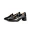 森达2022春季新款商场同款时尚马衔扣气质粗跟女单鞋4MA23AA2