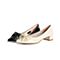 森达2022春季新款商场同款甜美蝴蝶结尖头粗跟女单鞋3BU01AQ2