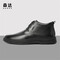 森达简约休闲靴男2022冬季新款商场同款舒适休闲皮靴1EJ01DD2