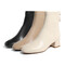 森达简约时装靴女2022冬季新款气质粗跟休闲中筒靴4MH60DZ2