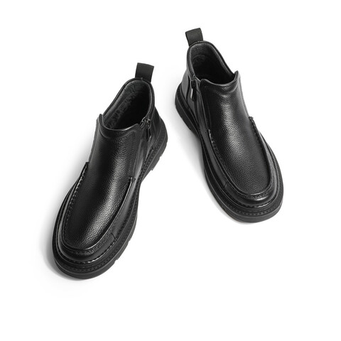 森达简约休闲靴男2022冬季新款商场同款户外时尚皮靴1GL01DD2