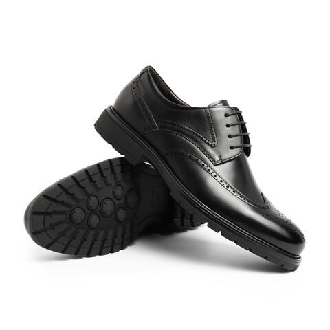森达英伦正装鞋男2023春季新款商场同款布洛克皮鞋1EG01AM3