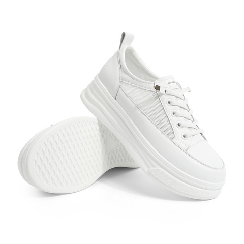 森达时尚小白鞋女2023夏季新款商场同款透气厚底休闲鞋SLT02BM3
