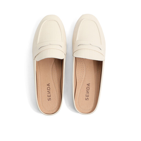 森达气质穆勒鞋女春商场同款压花纹平跟凉鞋4DJ30BH3