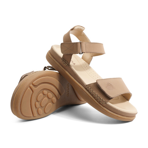 森达简约皮凉鞋女2023夏季新款商场同款舒适平底户外休闲4DL30BL3