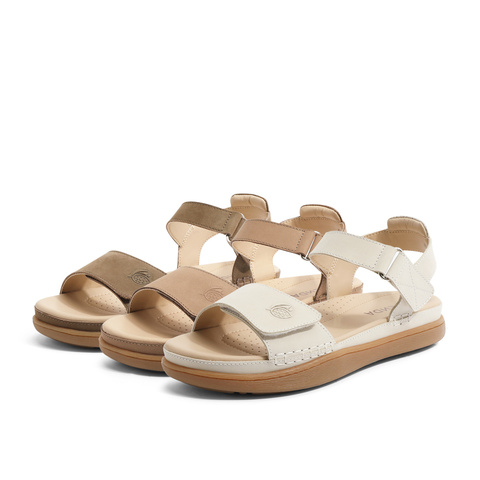 森达简约皮凉鞋女2023夏季新款商场同款舒适平底户外休闲4DL30BL3