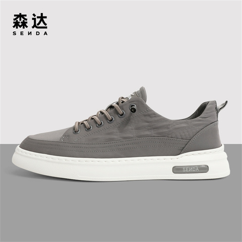 森达简约布鞋男2023夏季新款户外轻便平底纺织休闲鞋ZY141BM3