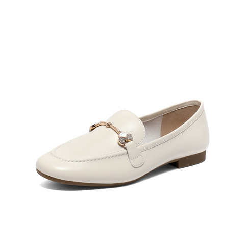 森达气质乐福鞋女春新马衔扣平跟单鞋女士软面ZTB38AA3