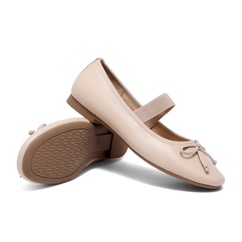 森达甜美奶奶鞋女2023秋新商场同款舒适单鞋女士平底软面SPJ01CQ3