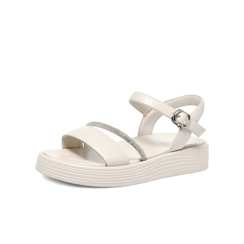 森达简约凉鞋女春商场同款舒适厚底女士沙滩SPK02BL3