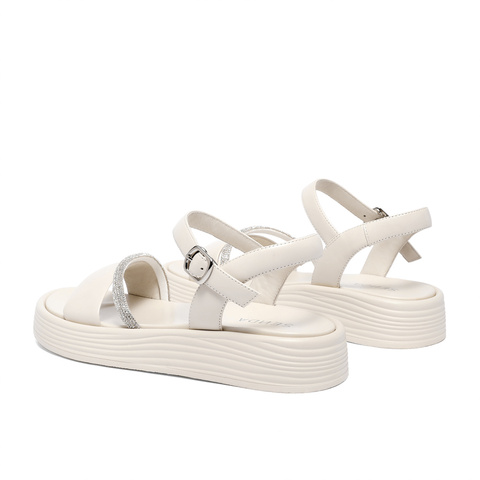 森达简约凉鞋女春商场同款舒适厚底女士沙滩SPK02BL3