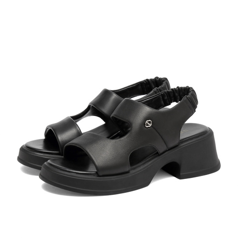 森达凉鞋女夏季商场同款沙滩女士粗跟SPM01BL3