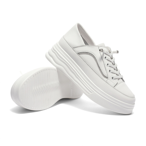 森达小白鞋女春商场同款鞋女士简约厚底SQH01CM3