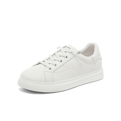 森达潮流小白鞋女春商场同款纯色板鞋SRM01CM3
